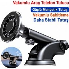 Azurtech Vakumlu Manyetik Araç Telefon Tutucu Güçlü Mıknatıslı Dashboard & Cam Telefon Standı
