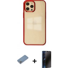 Pileli Store Pilelistore™ iPhone 12 Pro Max Kılıf Doruk Doku Prime - Siyah 3D Antistatik Hayalet Cam Ekran Koruyucu + Shine Kamera Lens Koruma Cam - Gs
