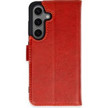 TKÇ Mey Ithalat®  Samsung Galaxy S24 Kılıf Trend S Plus Kapaklı Kılıf - Kırmızı