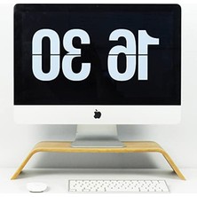 Aesco Dayanıklı Ağaç Monitör Ayağı ve Yükseltici Bilgisayar Standı (Kayın)