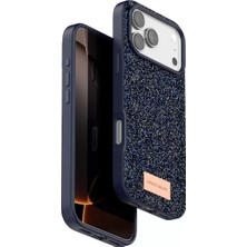 TKÇ Mey Ithalat®   iPhone 17 Pro Bright Simli Kapak - Mavi