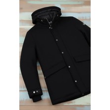 Giovane Gentile Giovane G. Designers Uzun Kol Siyah Palto Erkek Midi Kesim Düz Desenli Şık Kaban