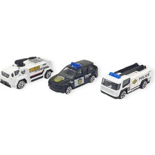Azrlya 3'lü Iş Makinaları Road Seti - Die Cast - DS044 - Polis  (Lisinya)