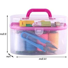 Aesco Mini Komple Dikiş Seti, 8 Renkli Iplik, Makas, Iğne, Mezura, Düğme ve Taşıma Çantalı, Ev ve Seyahat Için Pratik Dıy Dikiş Malzemeleri