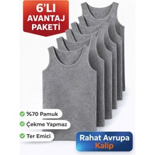 Gizem İç Giyim Gri Erkek Atlet 6'lı Paket
