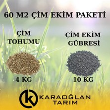 Karaoğlan Tarım 1 Haftada Çıkan Basmaya Dayanıklı 4 Mevsim Gübreli Çim Ekim Paketi 60 M2 Alan Için