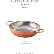 Voeux Héritage Koleksiyonu Bakır Dövmeli Sahan 18 cm