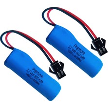 Premiore 2 Adet 3.7V 900 Mah 14500 Li-Ion Oyuncak Araba Pili | Siyah Soket | Şarjlı Lityum Pil