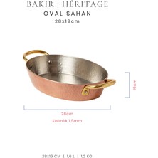 Voeux Héritage Koleksiyonu Bakır Dövmeli Oval Sahan 28 cm