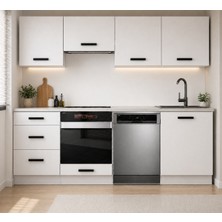 T Designo Lima Beyaz Laminat Mutfak Dolabı 240 Cm Modern Tasarım Bulaşık Makinesi Yeri Mevcut