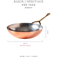 Voeux Héritage Koleksiyonu Bakır Vok Tava 28 cm