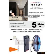 24 Volt Tavan Profesyonel Kayar LED Sistemi/ Metrede 120 Led/ Iz Gölge Yapmaz/ Yüksek Lümen Akışkan Kayar