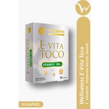 Wellvalens E-Vita Toco E Vitamini 100mg - 30 Kapsül, Antioksidan Desteği ve Cilt Bakımı