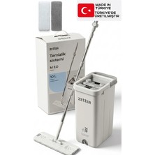 Zetter M Boy Beyaz Tablet Mop Temizlik Seti Mikrofiber Bez ile 10 Litre Kapasiteli Kullanım Kolaylığı