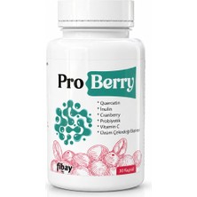 Fibay Proberry 30 Kapsül (Probiyotik, Turna Yemişi Ekstresi, Kuersetin Ve Inülin Içeren Gıda Takviyesi)