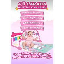 Farbu Oyuncak Unicorn Temalı 4'ü 1 Arada Müzikli Işıklı Oyuncaklı Aynalı Piyano Setli Oyuncak Oyun Halısı
