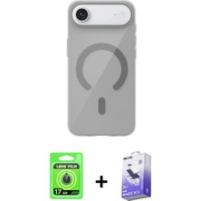 Pileli Store Pilelistore™ iPhone 17 Air Kılıf Pusula Form Özel Seri - Siyah Bilvis 5in1 5d Magic Hayalet Cam Ekran Koruyucu + Raze Metal Kamera Lens - Mı