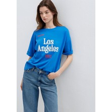 Mavi Los Angeles Baskılı Mavi Tişört 1613994-70912