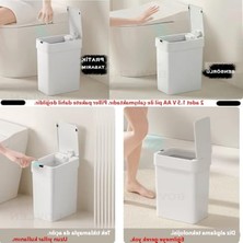 Aesco Otomatik Hareket Sensörlü Çöp Kovası, Banyo Çöp Kovası, Çocuk Odası Çöp Sepeti, Çöp Kutusu, (2 Adet 1.5 V Aa Pil, Piller Pakete Dahil Değildir) 9 Litre - 15X22X32 cm