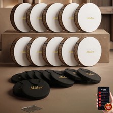 Midex BR-710X 10'lu Bendir Def Toptan Paket Akort Ayarlı El Tutma Oyuklu Çantalı