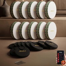 Midex BR-410X 10'lu Bendir Def Toptan Paket Akort Ayarlı El Tutma Oyuklu Çantalı