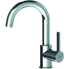 GPD Gildo Tek Gövde Krom Lavabo Bataryası MTL165 Su Tasarruflu Aeratörlü Modern Tasarım
