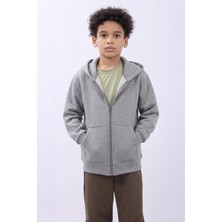 Perendi Unisex Çocuk Kapüşonlu Fermuarlı Hırka