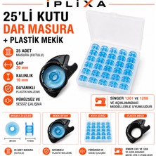 İplixa Iplixa 25’li Dar Masura Kutusu ve Plastik Mekik Seti – Singer 1301 / 1288 Uyumlu Dikiş Makinesi Masu