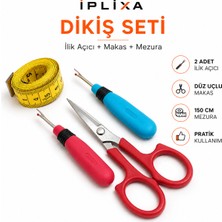 İplixa Iplixa Dikiş Seti – 2 Adet Ilik Açıcı, Düz Uçlu Makas ve 150 cm Mezura Seti