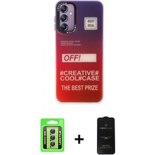 Pileli Store Pilelistore™ Galaxy A24 4g Kılıf Siluet Çizgi Koleksiyonu - Siyah 6d Antistatik Mat Seramik Hayalet Nano Ekran Koruyucu + Raze Metal Kamera Lens - Gs