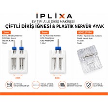 İplix Iplixa Ev Tipi Çiftli Dikiş Iğnesi ve Plastik Nervür Ayak Seti – 2mm & 5mm Çift Iğne 130/705H Zwı Uy