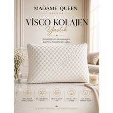 Madame Queen Deluxe Visco Kolajen Yastık 60x40 cm Dikdörgen Visko Yapı ile Konforlu Uyku