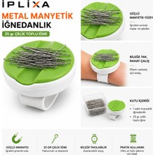 İplixa Iplixa Metal Manyetik Iğnedanlık Bileklik Seti – 25 gr Çelik Toplu Iğne Dahil Manyetik Dikiş Aparatı