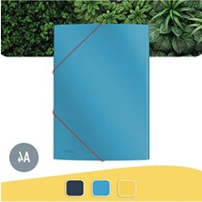 Cekar Store Cosy Soft Touch Lastik Kilitli Dosya, A4, Mavi