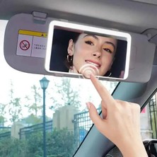 Monozone LED Işıklı Araç Içi Makyaj Aynası Şiddeti Ayarlanabilir Dokunmatik 3 Modlu  Araba Güneşlik