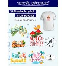 Agg Reklam Ütü ile Yapışan Kıyafet Etiketi Summer Yaz Serisi -3   5li Set