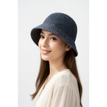 Mollycrush Kadın Siyah Hasır Örgü Bucket | Bohem Stil Plaj ve Güneş Şapkası