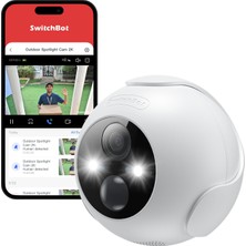 Switchbot Kablosuz Güvenlik Kamerası 2k, 10000 Mah Pille Çalışan Su Geçirmez Dış Mekan Kamerası, Renkli Gece Görüşü, Aı Insan/hayvan Hareket Algılama, Alexa Uyumlu, 256 GB Yerel ve Bulut Çift Depolama