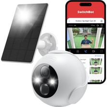 Switchbot Kablosuz Güvenlik Kamera Seti, Güneş Panelli 2k Dış Mekan Kamerası, Ev Güvenliği Için Sürekli Izleme, Renkli Gece Görüşü, Yapay Zeka Insan/hayvan Hareketi Algılama, Alexa Uyumlu, Wifi 2.4g