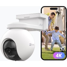 Ezviz Ezvız 4K Ptz Kablosuz Wifi Dış Mekan Kamerası, 360° Güneş Enerjisi/pil Gözetleme Kamerası Dış Mekan, Renkli Gece Görüşü, Yapay Zeka Insan ve Araç Algılama, Aov Modu, Iki Yönlü Ses, Cb8 Pro 4K