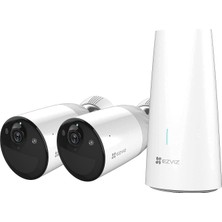 Ezviz Ezvız 1080P Kablosuz Ip Kamera, 365 Gün Pil Gücü, Renkli Gece Görüşlü Güvenlik Sistemi, Pır Hareket Algılama, Çift Yönlü Ses, IP66 Hava Koşullarına Dayanıklı, Alexa ile Uyumlu, Bc1-B2 (2 Kamera+1base)