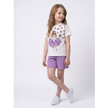 Durukoza Kız Çocuk Şortlu Takım 4-8 Yaş %100 Pamuk