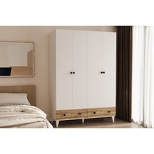Metalia Gm 414 4 Kapılı 2 Çekmeceli Klasik Tasarımlı Gardrop 120 cm Genişlik 180 cm Yükseklik