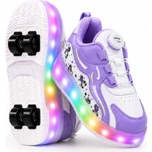 Rocky Sport Nils Kız Çocuk Patenli, Işıklı Rahat Mor Spor, Günlük Ayakkabı&sneaker | Yeni Model Tarz Patenli Kaykay Ayakkabı