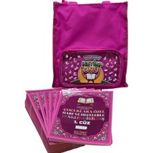 Hacıbey Yayınları Çocuklar Için Harf ve Hecelerle - Renklendirilmiş Hatim Cüzü (30 Cüz - Pembe)