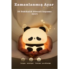 Marsilyan Rgb LED Panda Gece Lambası Renk Değiştiren Yumuşak Silikon Şarj Edilebilir 30 Dk Otomatik Kapanma