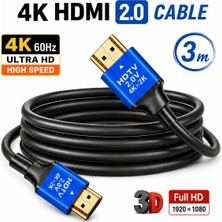 Vwin 4K HDMI Kablo 3D Ultra Hd 4K@60Hz 18 Gpbs Hızlı ve Net Ses - Görüntü Aktarır (3 Mt)