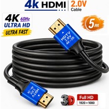 Vwin 4K HDMI Kablo 4K@60Hz 3D Ultra Hd 18 Gpbs Hızlı ve Net Ses - Görüntü Aktarır - 5 mt -