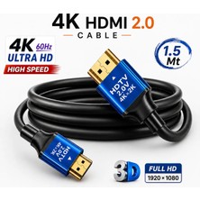 Vwin 4K HDMI Kablo 3D Ultra Hd 4K@60Hz 18 Gpbs Yüksek Hız ve Netlikte Ses-Görüntü Aktarır (1.5 Mt)