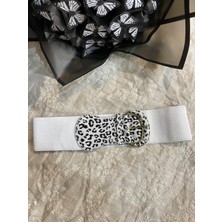 Leopar Tokalı Lastikli Bel Kemer